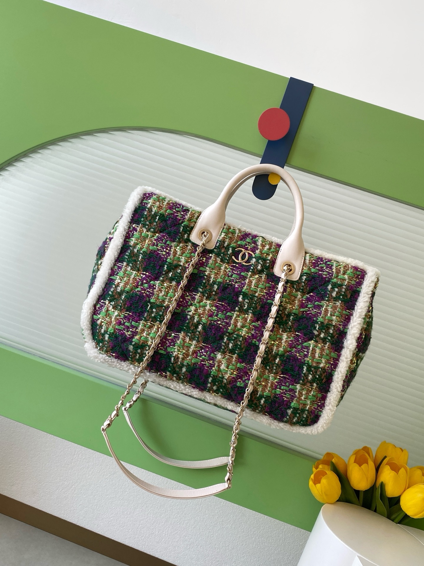 Chanel 샤넬 25N 트위드 토트백 숄더백 가방 라지