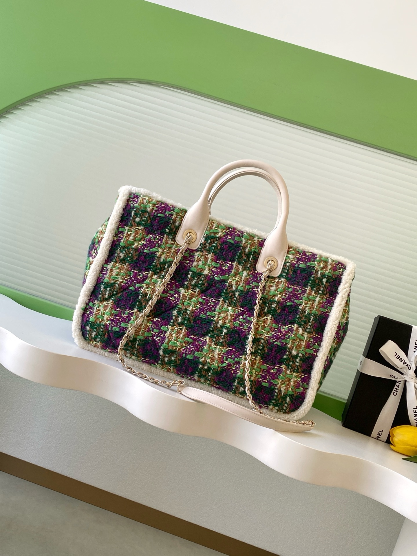 Chanel 샤넬 25N 트위드 토트백 숄더백 가방 라지