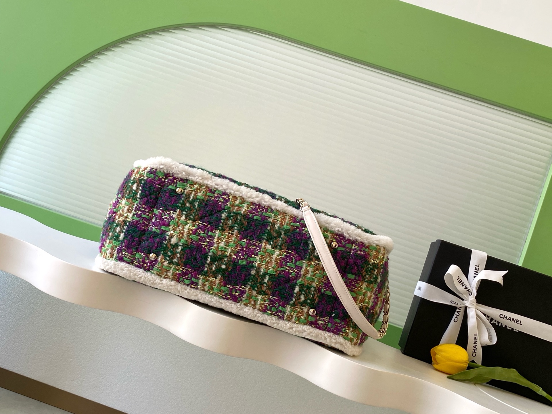 Chanel 샤넬 25N 트위드 토트백 숄더백 가방 라지