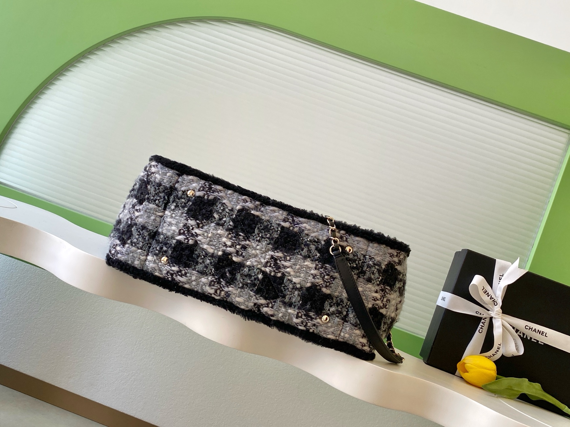 Chanel 샤넬 25N 트위드 토트백 가방 라지