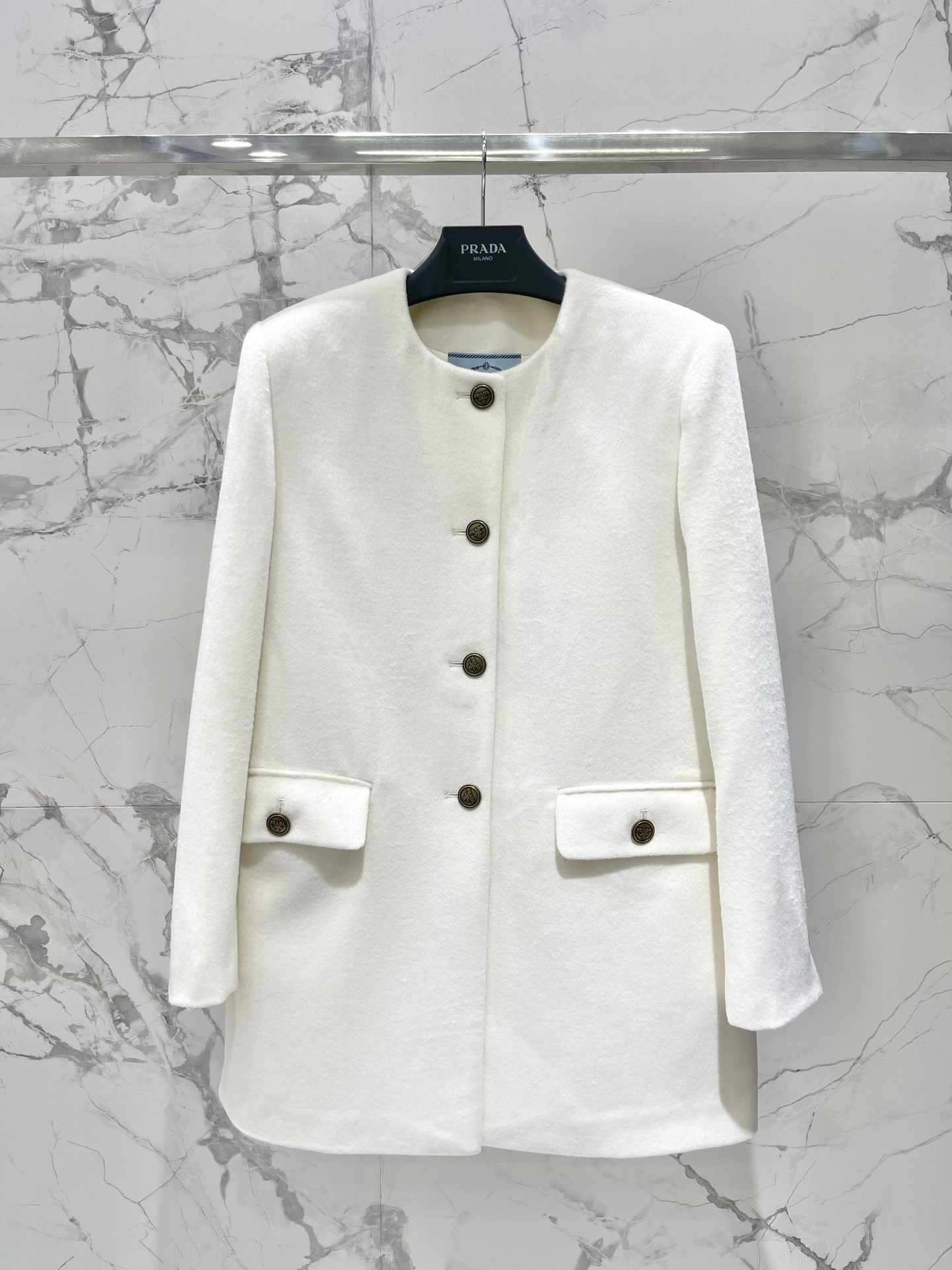 PRADA 프라다 중기장 울 코트 의류