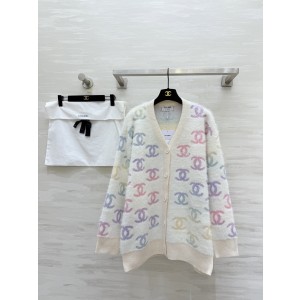 Chanel 샤넬 그라데이션 컬러 더블 C 모헤어 가디건 자켓 재킷 의류