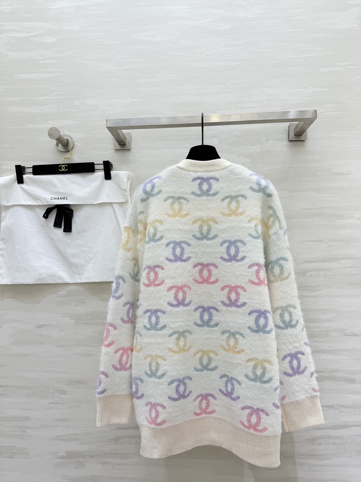 Chanel 샤넬 그라데이션 컬러 더블 C 모헤어 가디건 자켓 재킷 의류