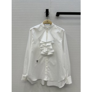 Dior CD 디올 러플 하이넥 셔츠 블라우스 의류