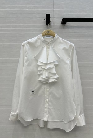 Dior CD 디올 러플 하이넥 셔츠 블라우스 의류