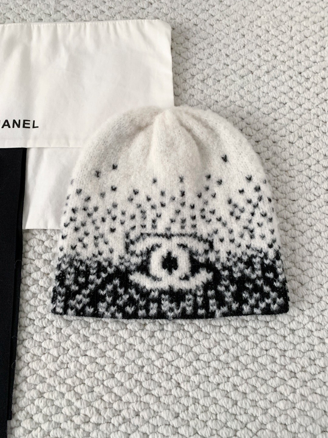 CHANEL 샤넬 스키 라인 니트 캐시미어 비니 모자