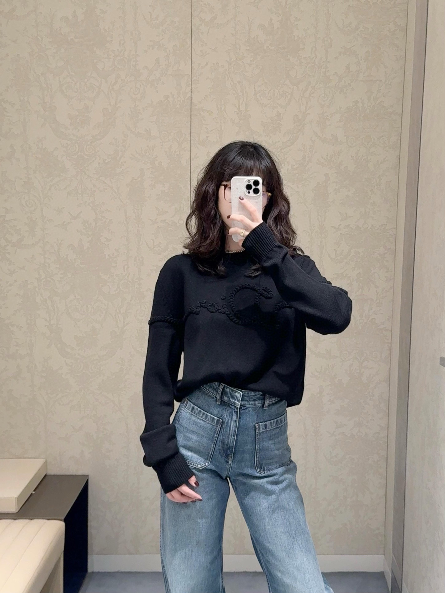 Dior CD 디올 스티치 로고 니트 의류