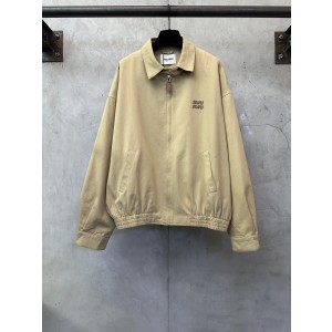 MIUMIU 미우미우 로고 장식 집업 카라 자켓 재킷 의류