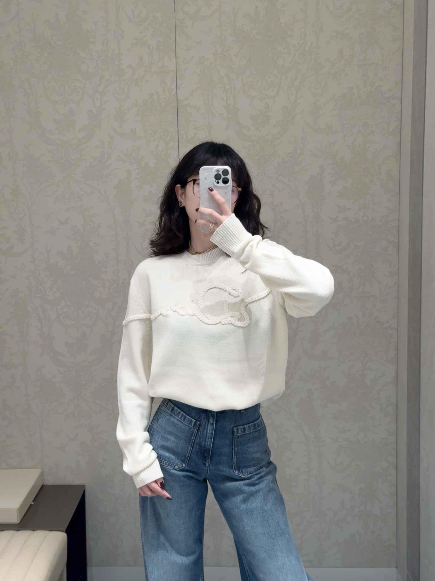 Dior CD 디올 스티치 로고 니트 의류