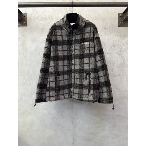 MiuMiu 미우미우 양고슬 체크 자수 집업 점퍼 후리스 플리스 자켓 재킷 의류