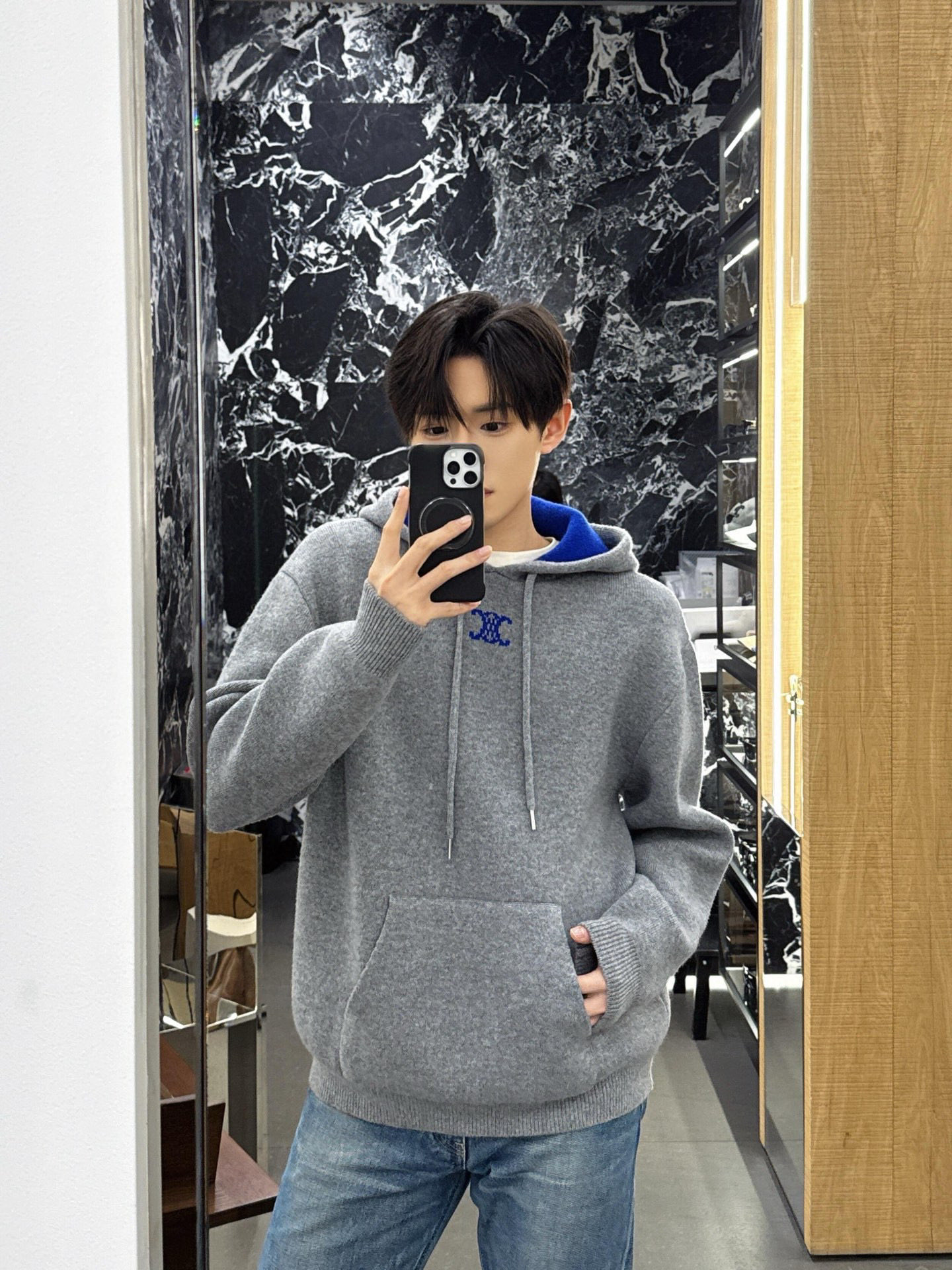 Celine 셀린느 로고 니트 후드티 의류