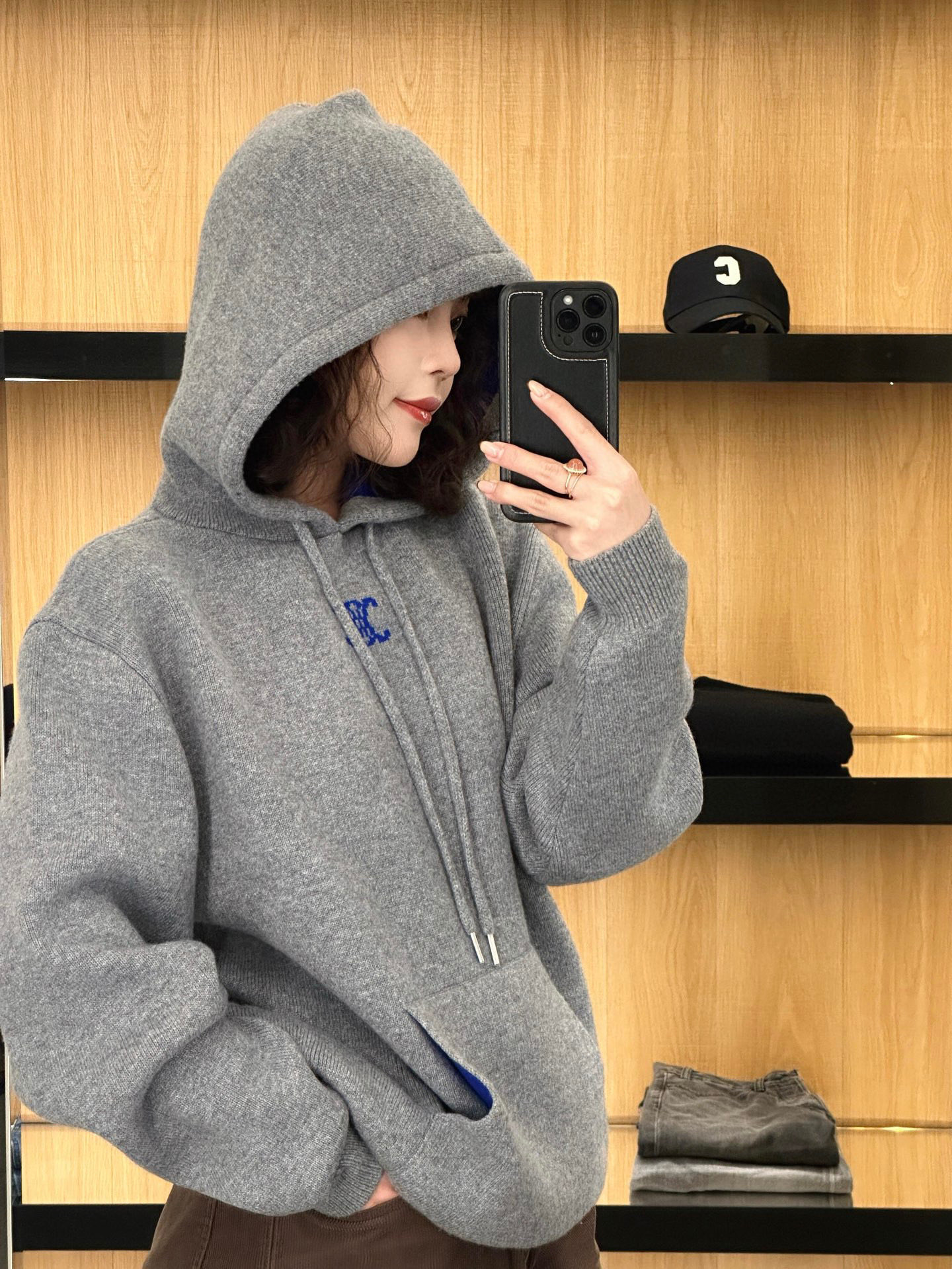 Celine 셀린느 로고 니트 후드티 의류