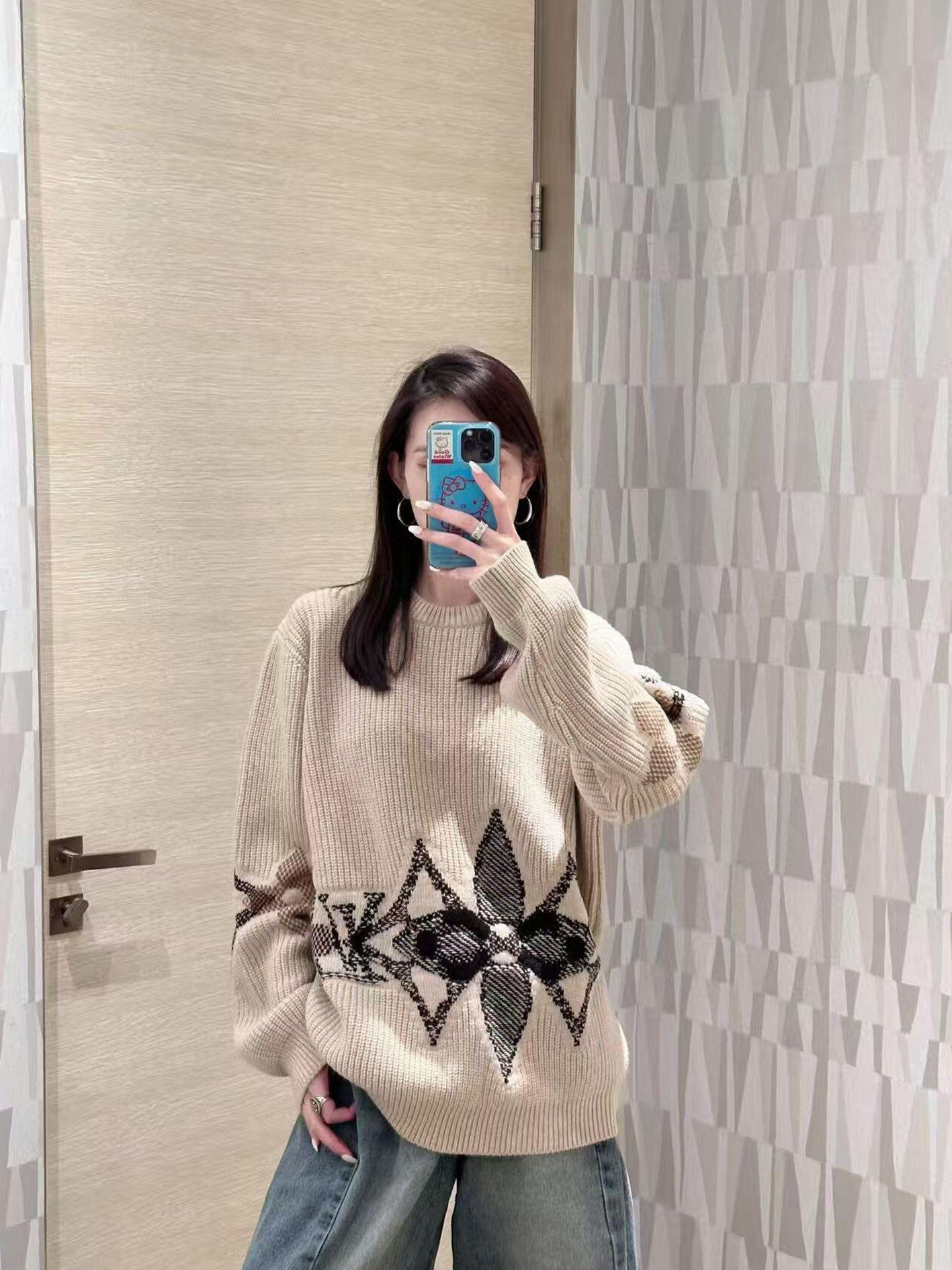 LOUIS VUITTON LV 루이비통 라운드넥 자카드 니트 의류