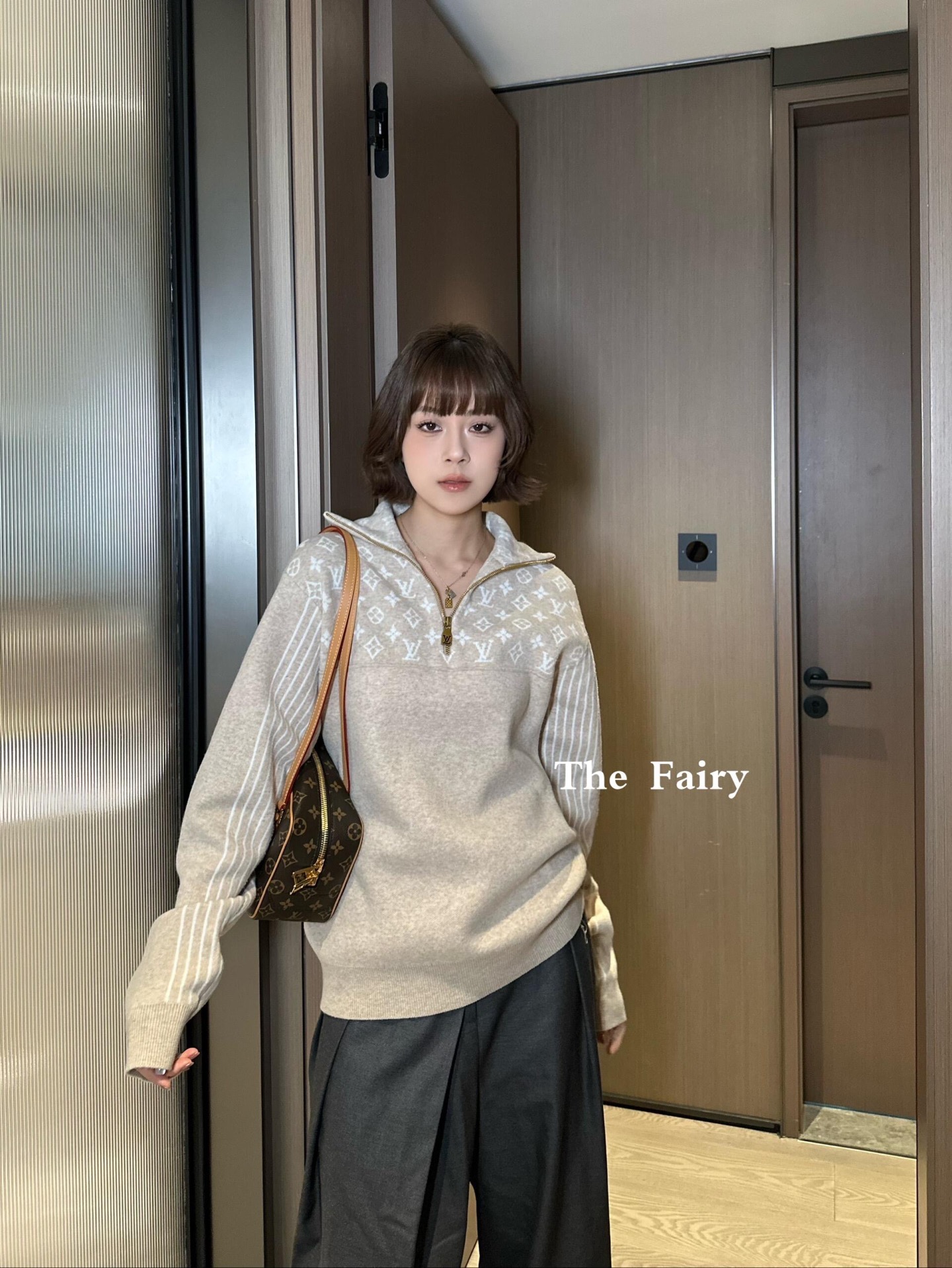 LOUIS VUITTON LV 루이비통 자카드 하프 집업 니트 의류