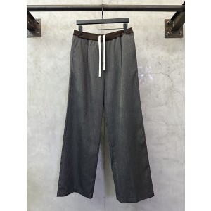 MIUMIU 미우미우 스트링 디테일 스트라이프 스트레이트 팬츠 바지 의류