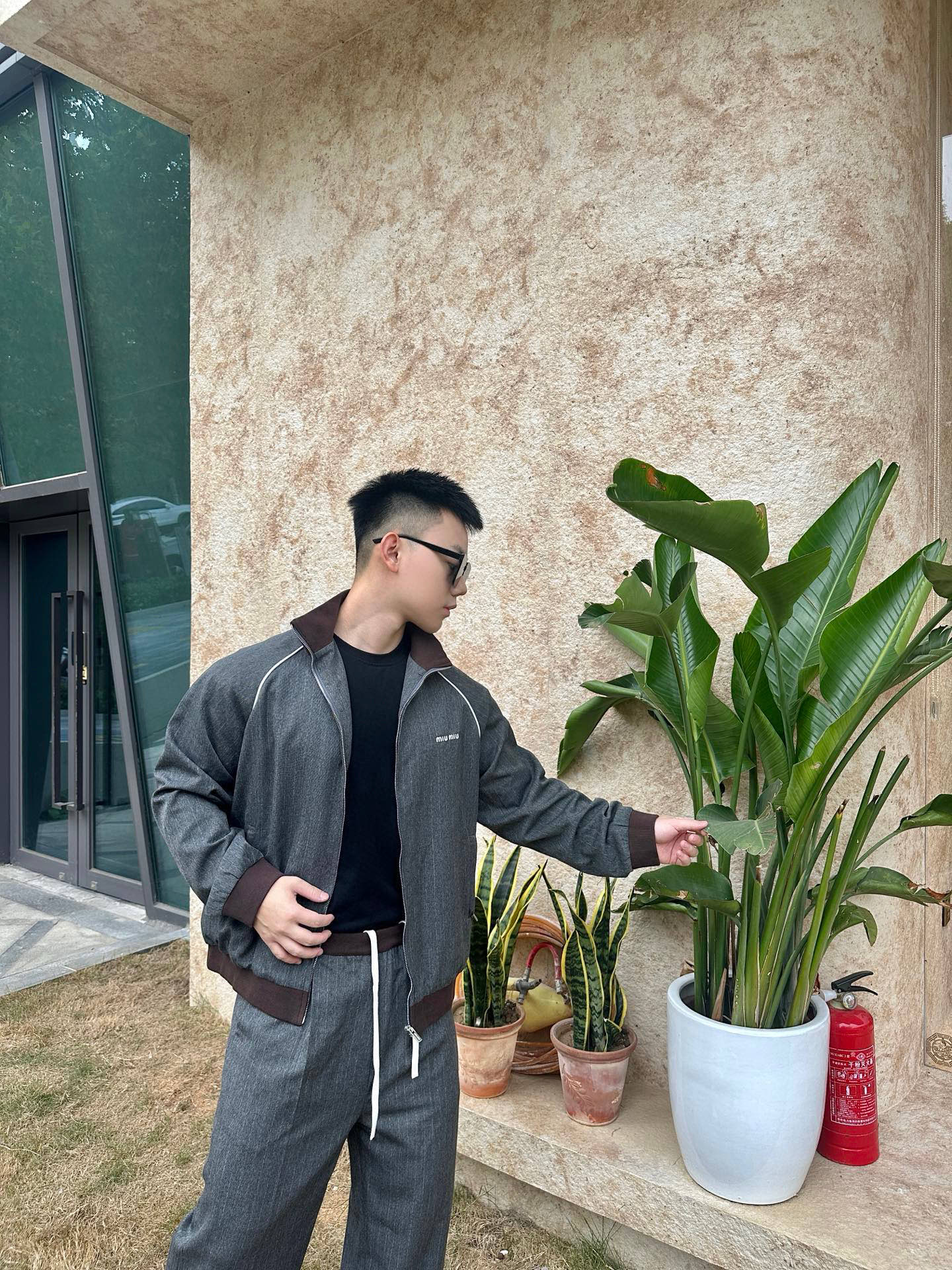 미우미우 MIUMIU 스탠드카라 스트라이프 집업 재킷 자켓 의류