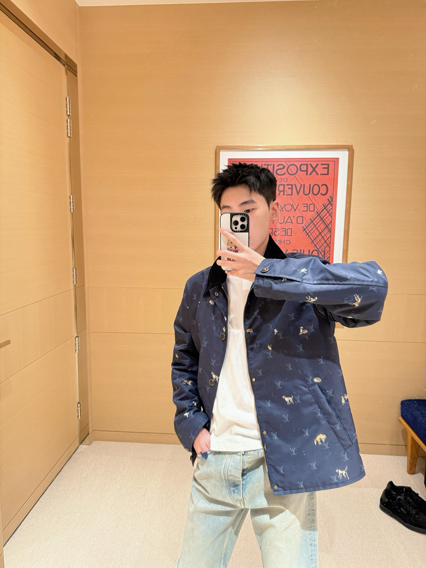 LOUIS VUITTON LV 루이비통 코듀로이 카라 애니멀 프린트 재킷 자켓 의류