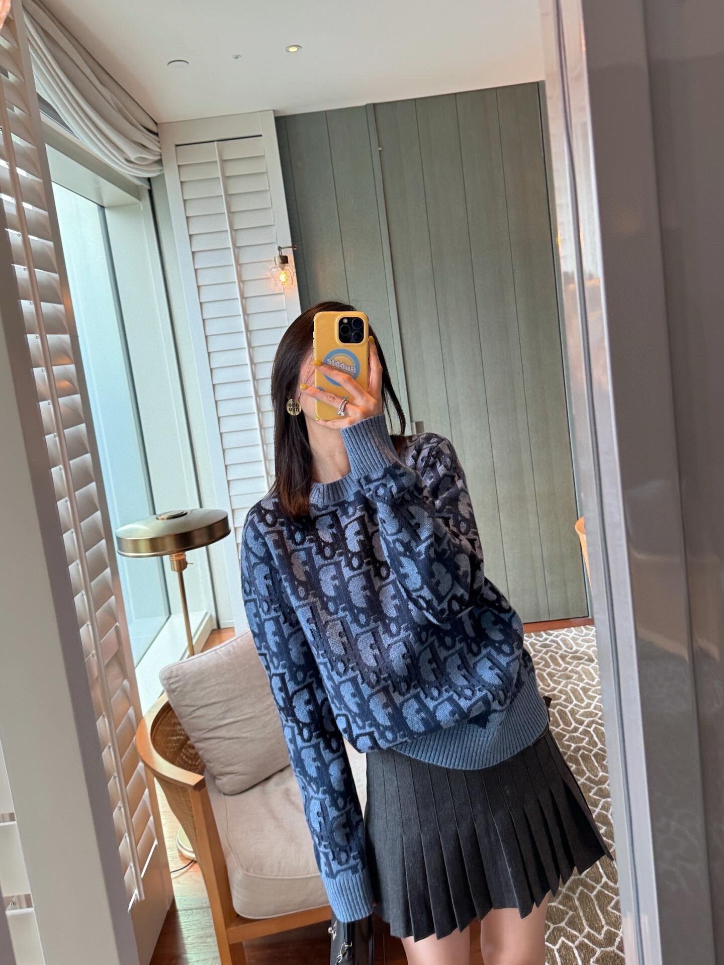 DIOR CD 디올 올오버 자카드 니트 풀오버 의류