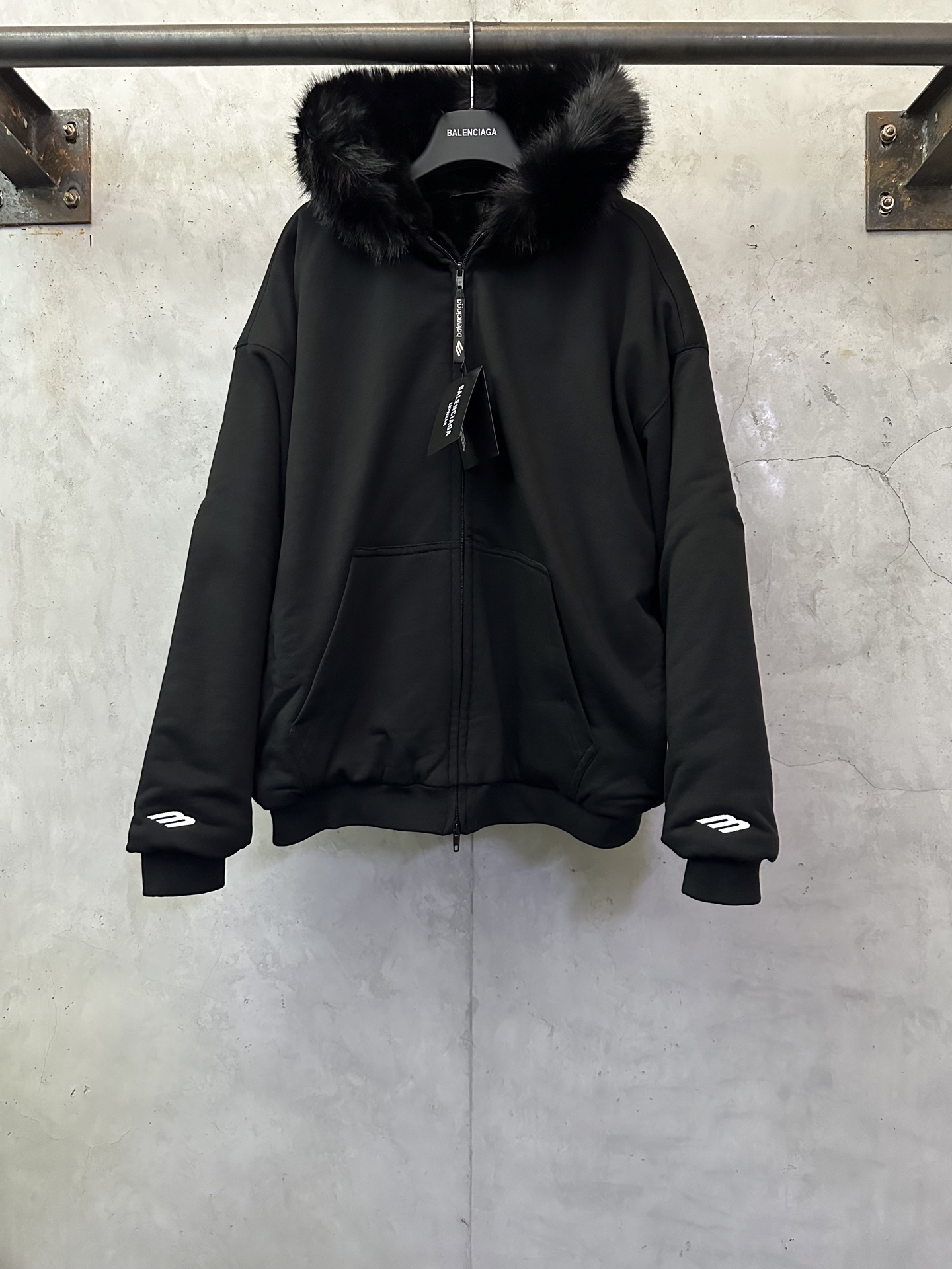 Balenciaga 발렌시아가 퍼 후드 집업 자켓 재킷 의류