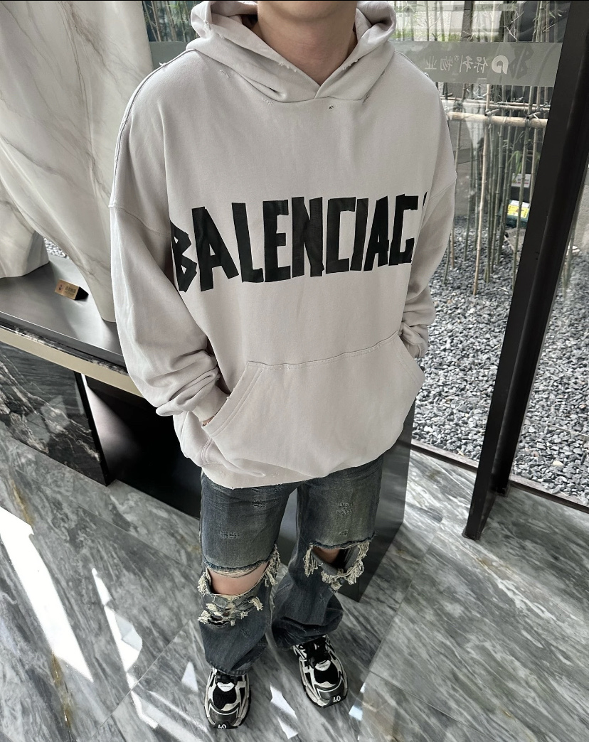 Balenciaga 발렌시아가 테이프 프린트 후드티 의류