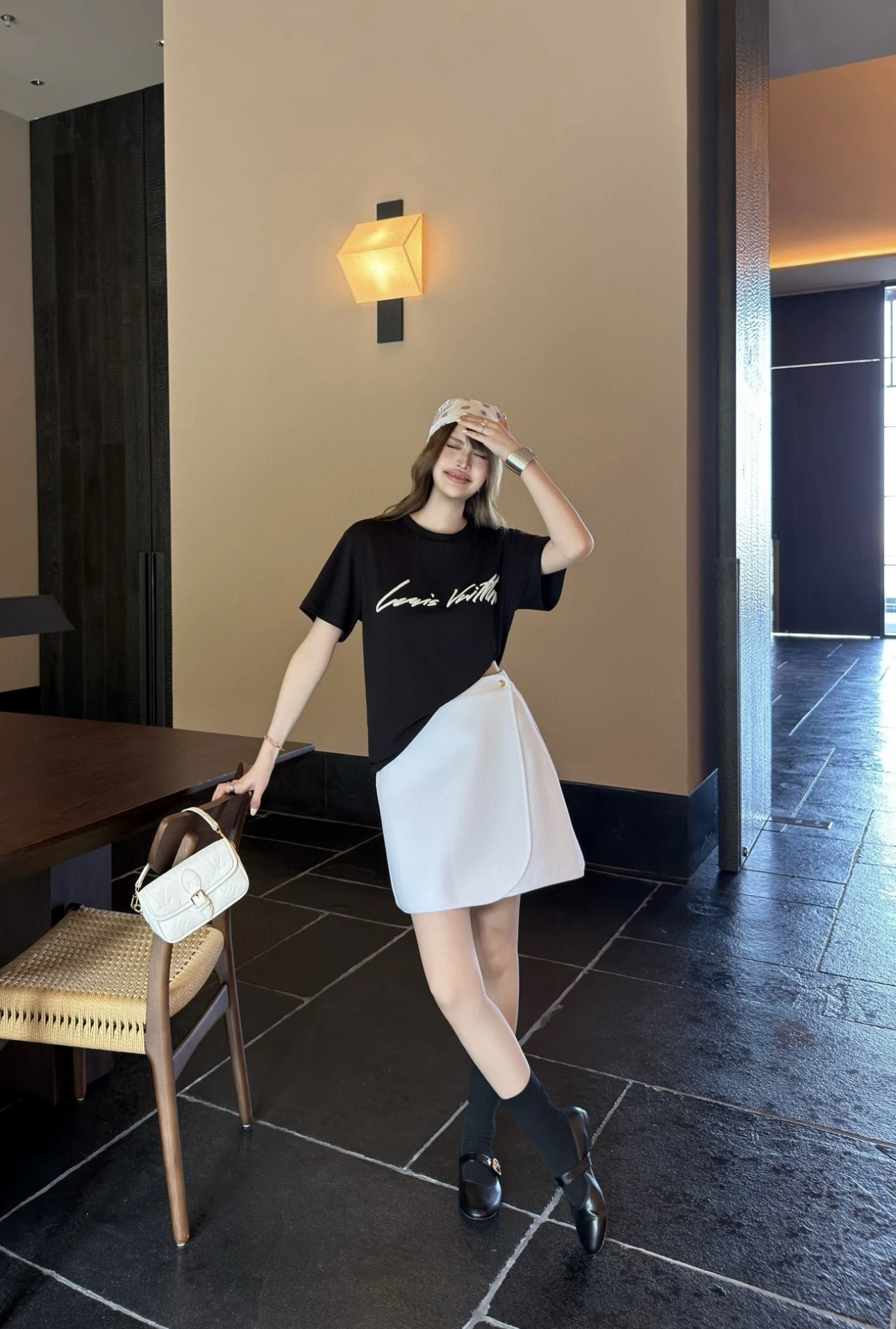 Louis Vuitton LV GOLDMINE 루이비통 손글씨 로고 발포 프린트 반팔 티셔츠 의류