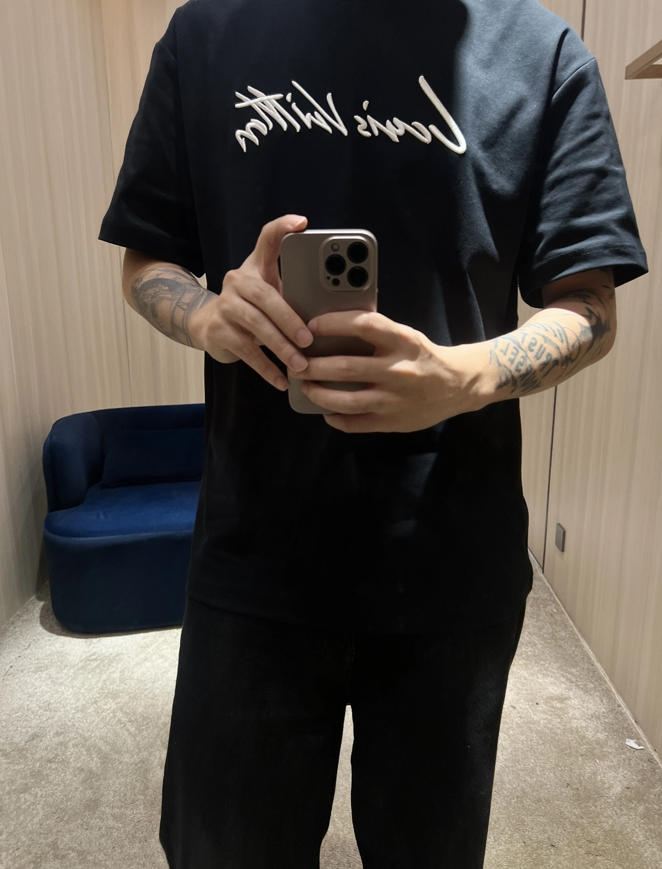 Louis Vuitton LV GOLDMINE 루이비통 손글씨 로고 발포 프린트 반팔 티셔츠 의류