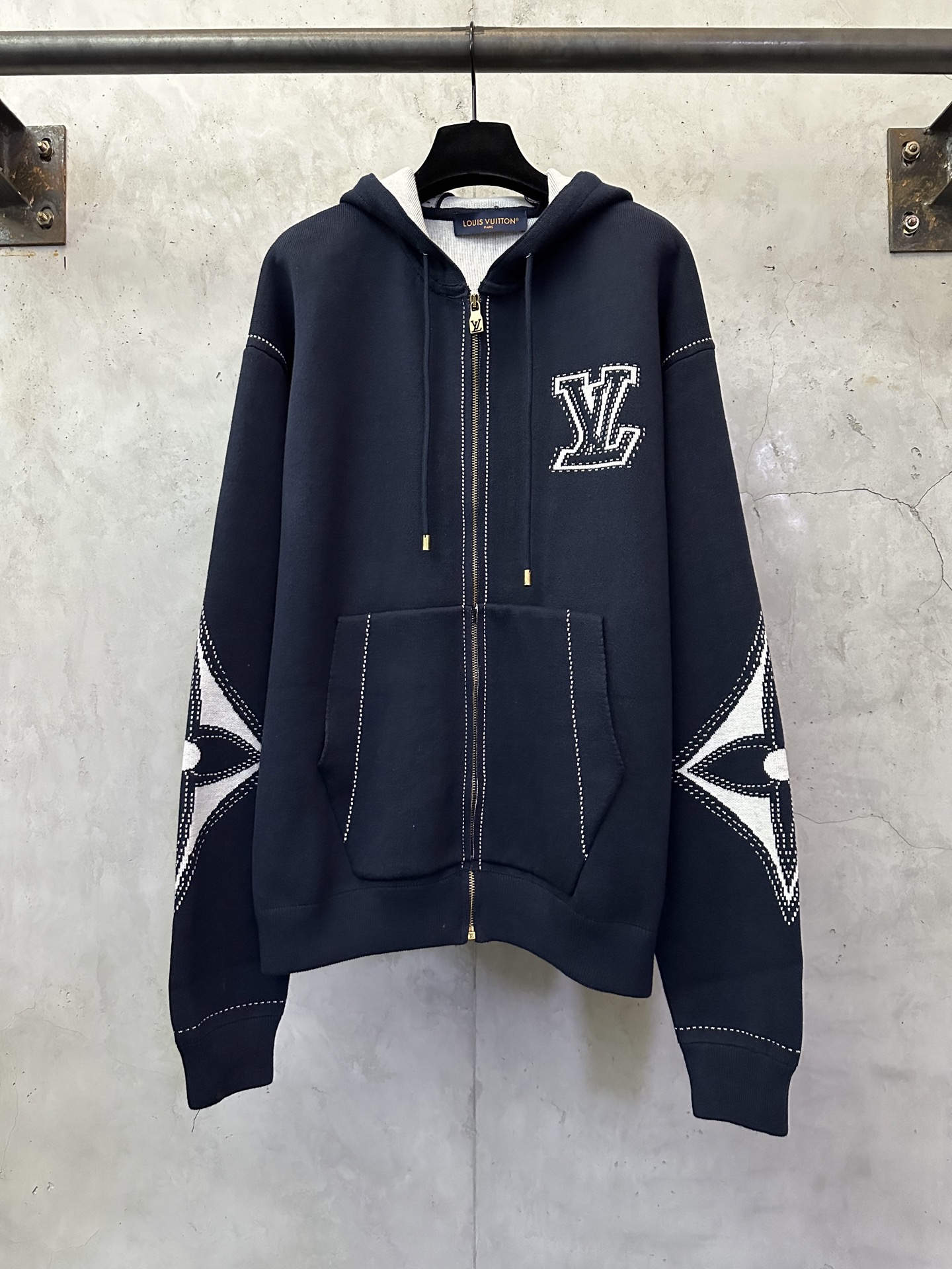 Louis Vuitton LV 루이비통 니트 인레이 지퍼 후드 집업 자켓 의류