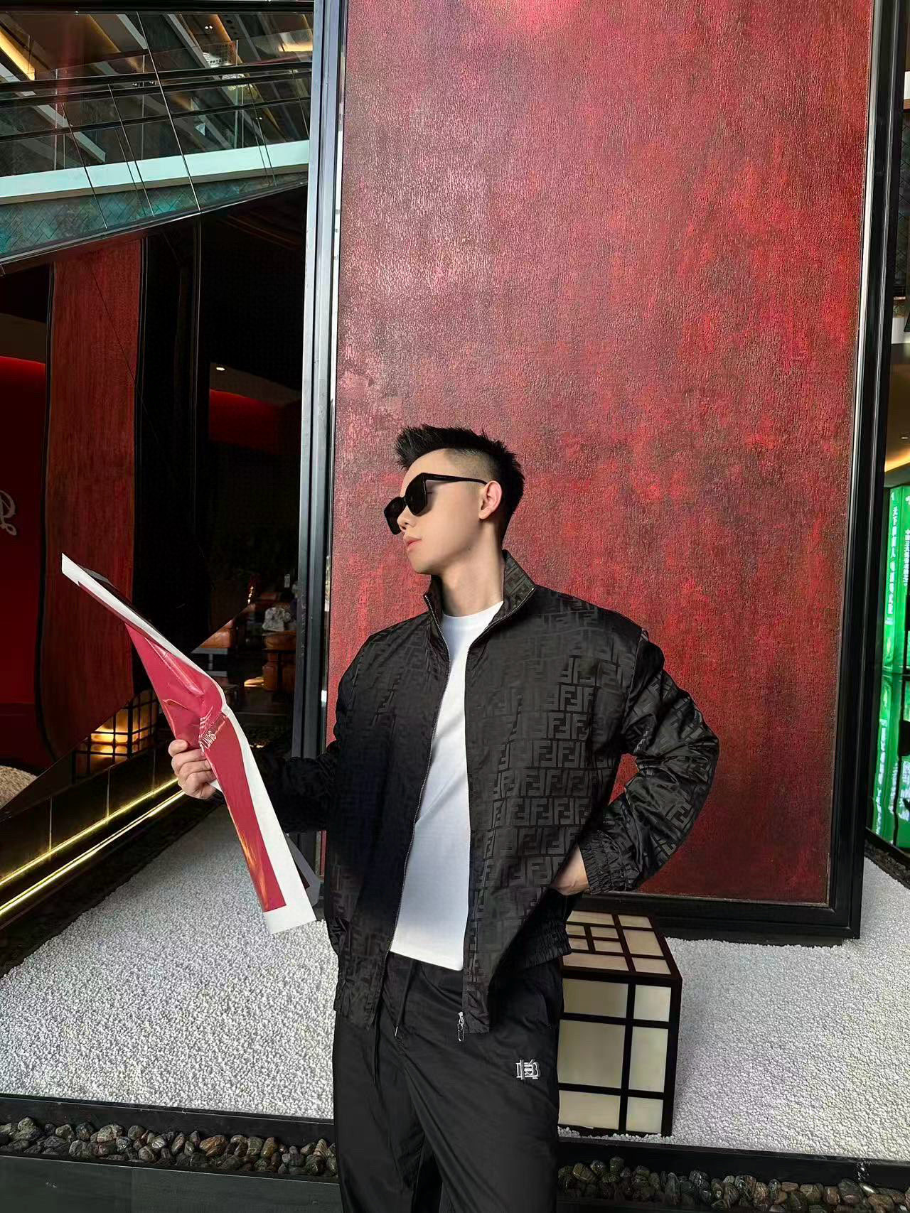 FENDI 펜디 풀프린트 하이넥 코튼 점퍼 자켓 재킷 의류