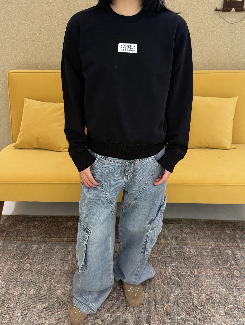 Martin Mariela MM6 마틴 메종 마르지엘라 외라벨 라운드넥 긴팔 맨투맨 티셔츠 의류