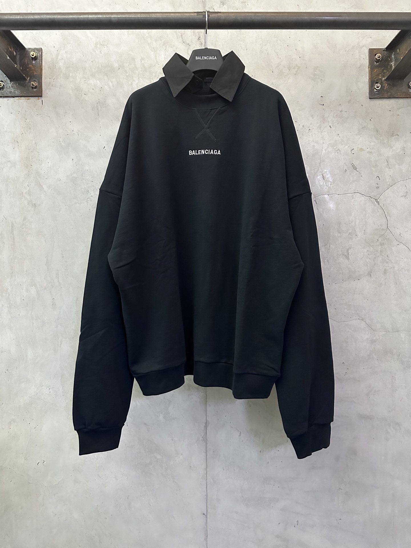 Balenciaga 발렌시아가 셔츠카라 배색 레이어드 티셔츠 의류