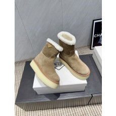 PRADA 프라다 삼각 버클 두꺼운 굽 숏부츠 신발