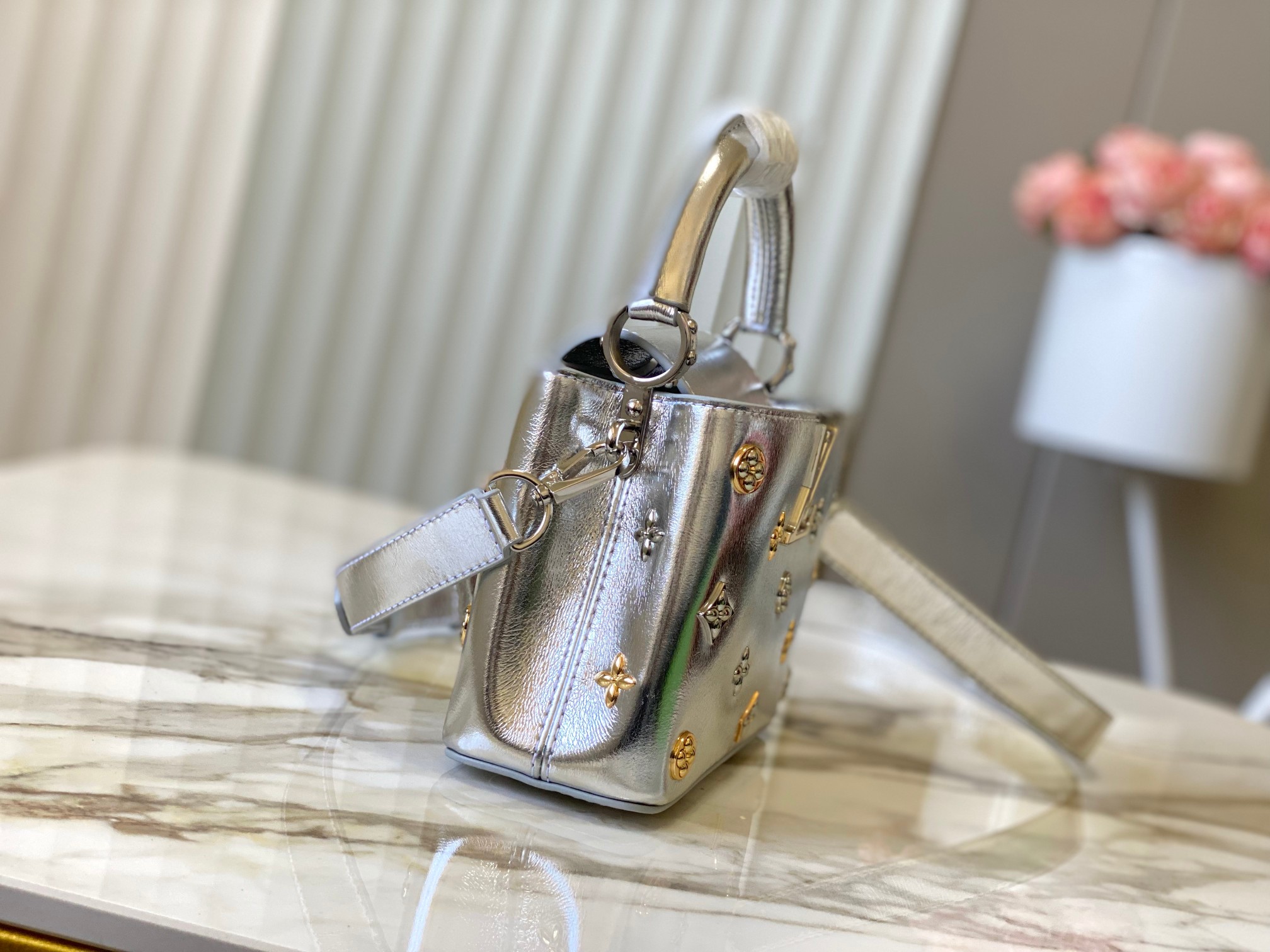 LV Capucines Star Shapes Bag mini 실버 풀문스타 루이비통 핸드백 가방