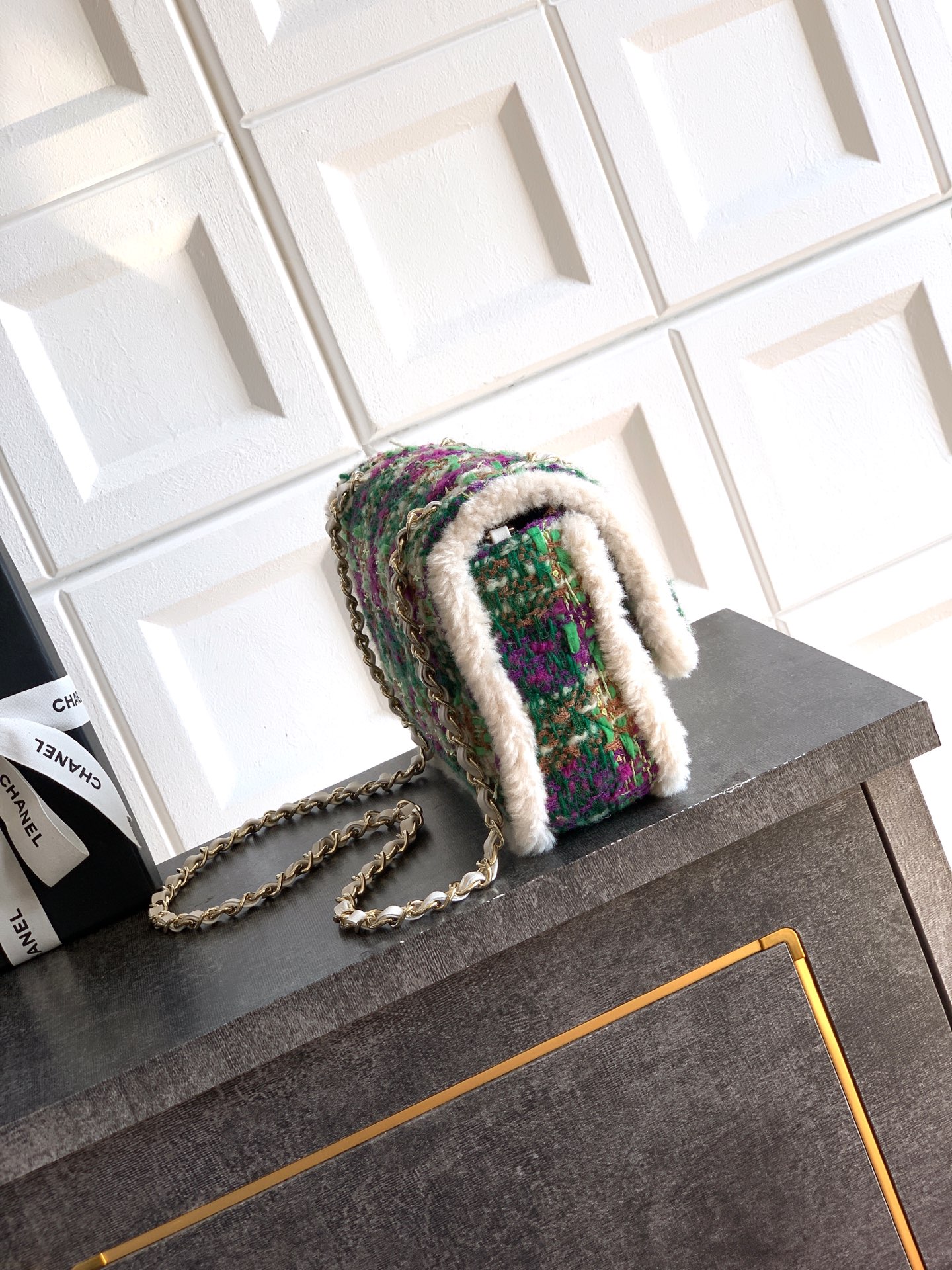 Chanel CF Large 26cm –샤넬 퍼플 & 그린 숄더백 가방