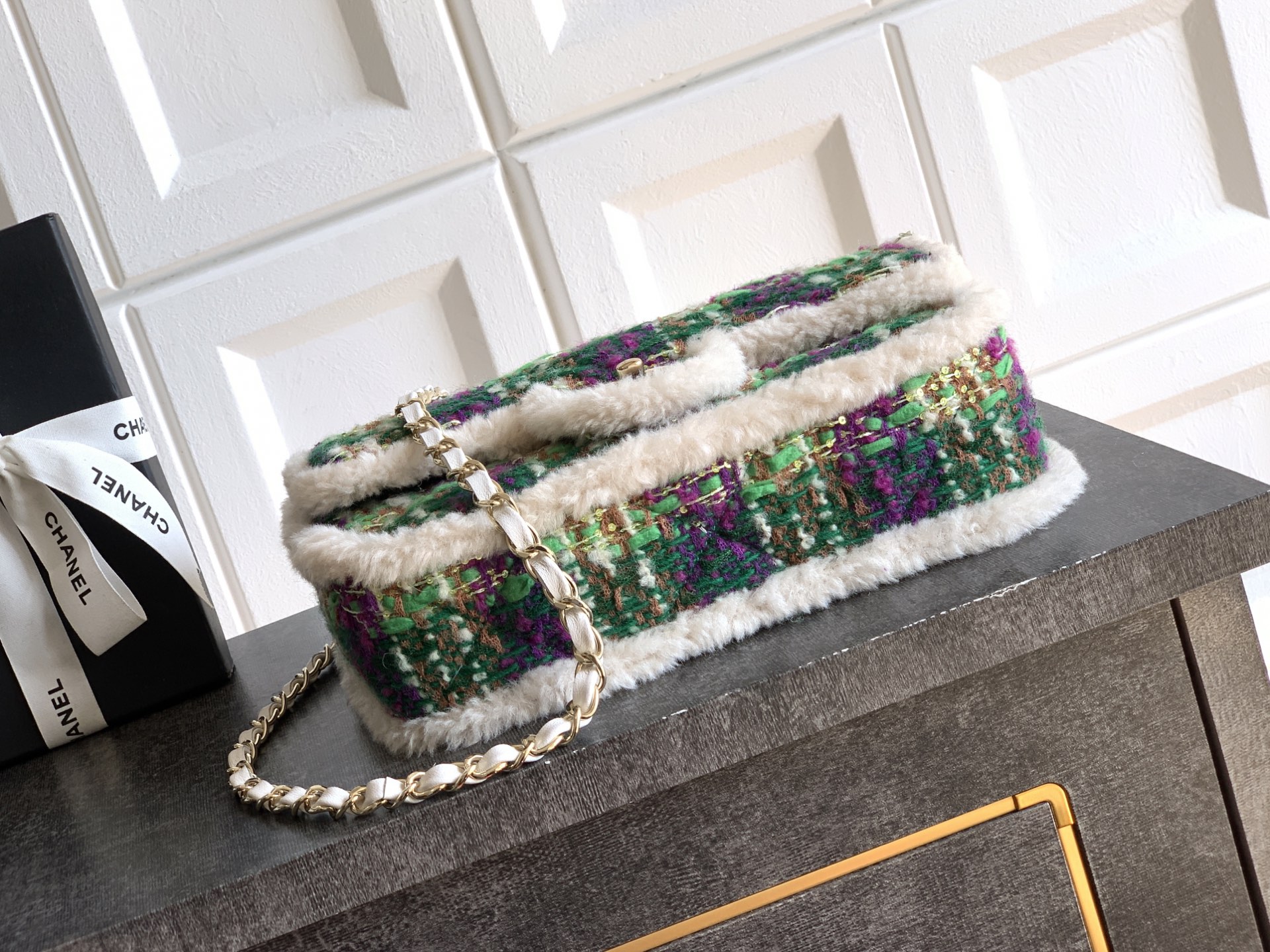 Chanel CF Large 26cm –샤넬 퍼플 & 그린 숄더백 가방