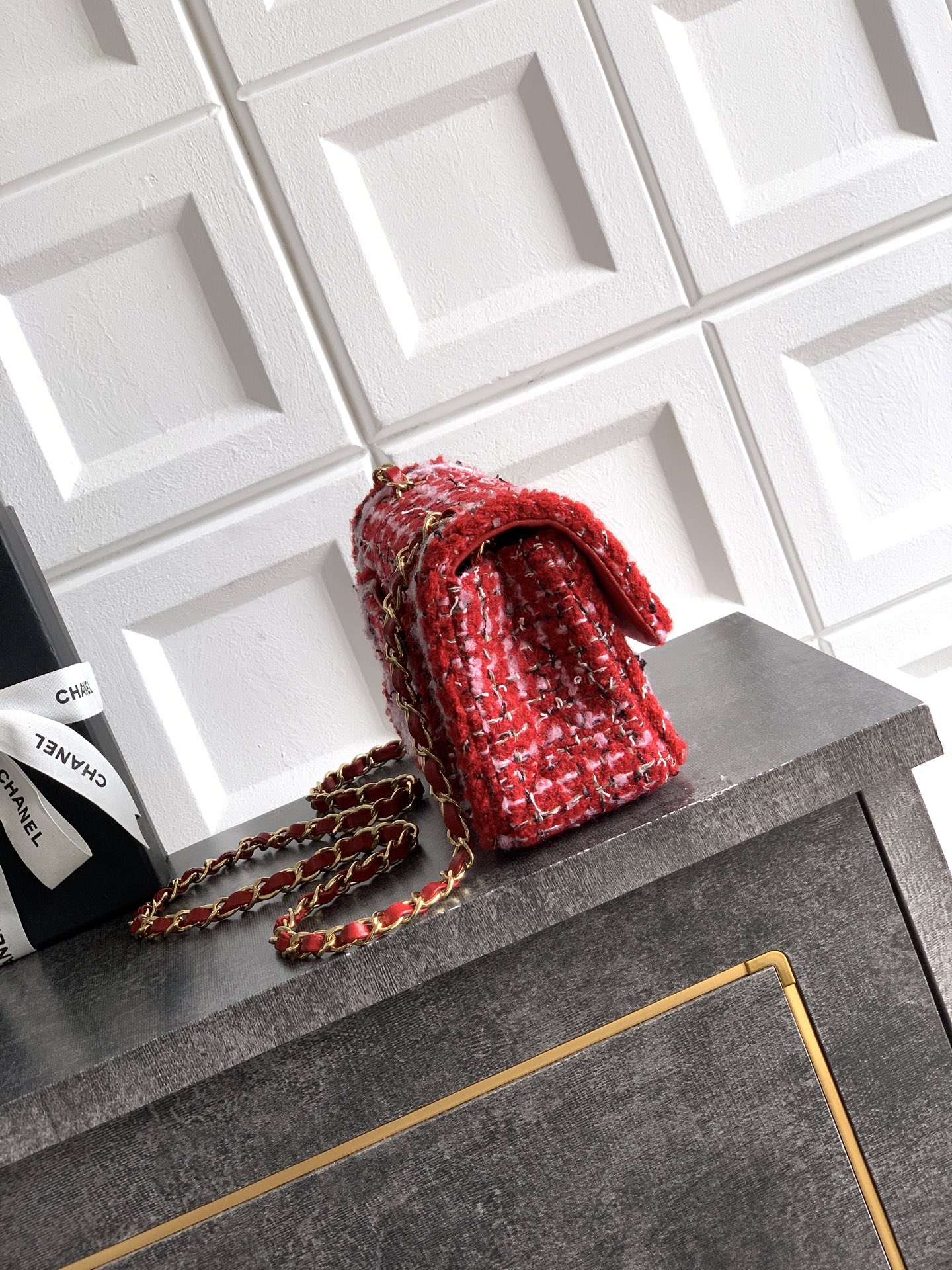 Chanel 샤넬 Mini 20cm 25K 신상 트위드 백 (피치 핑크 트위드) 가방