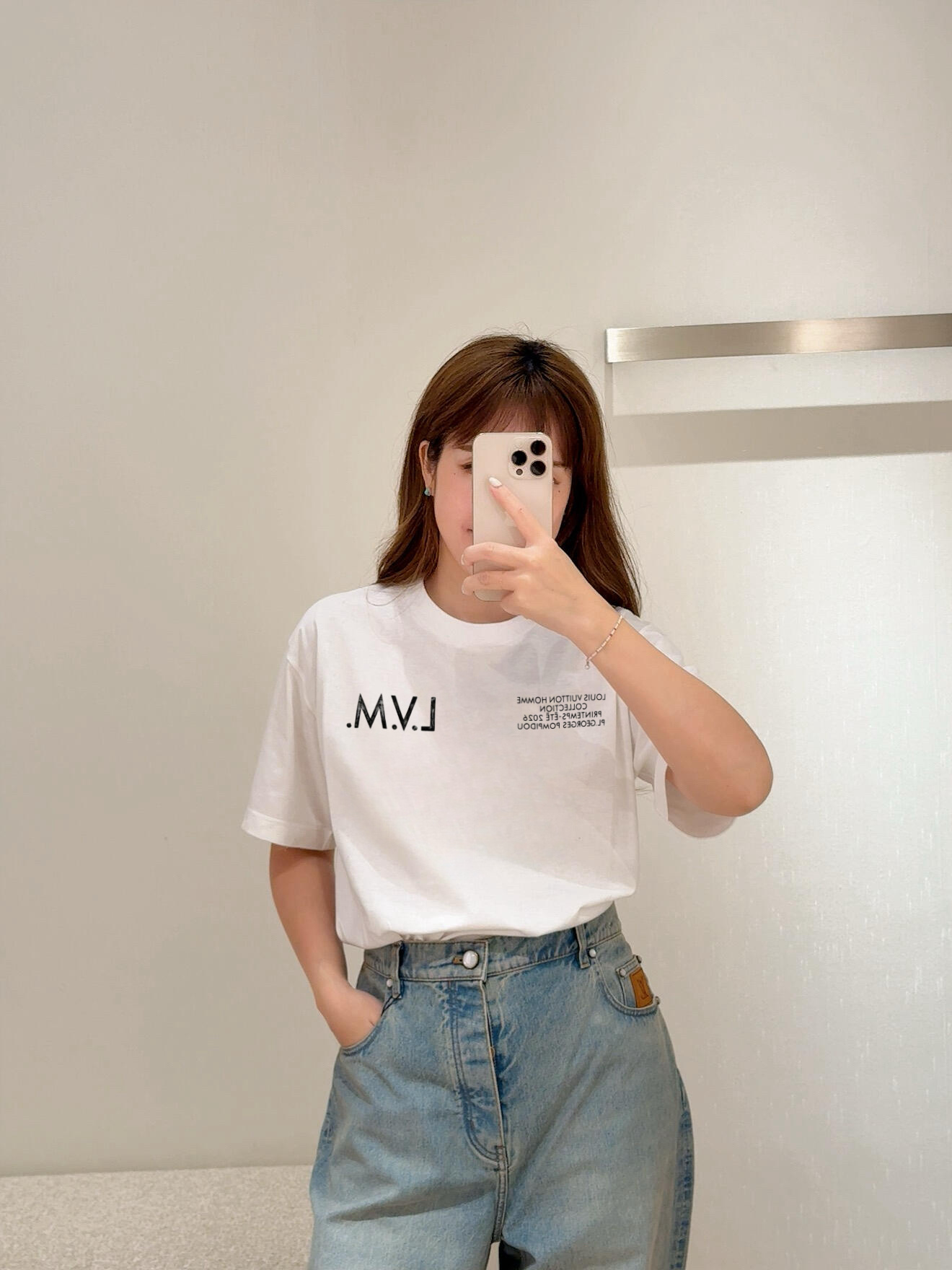 LV 루이비통 빈티지 레터링 프린트 반팔 티셔츠 의류