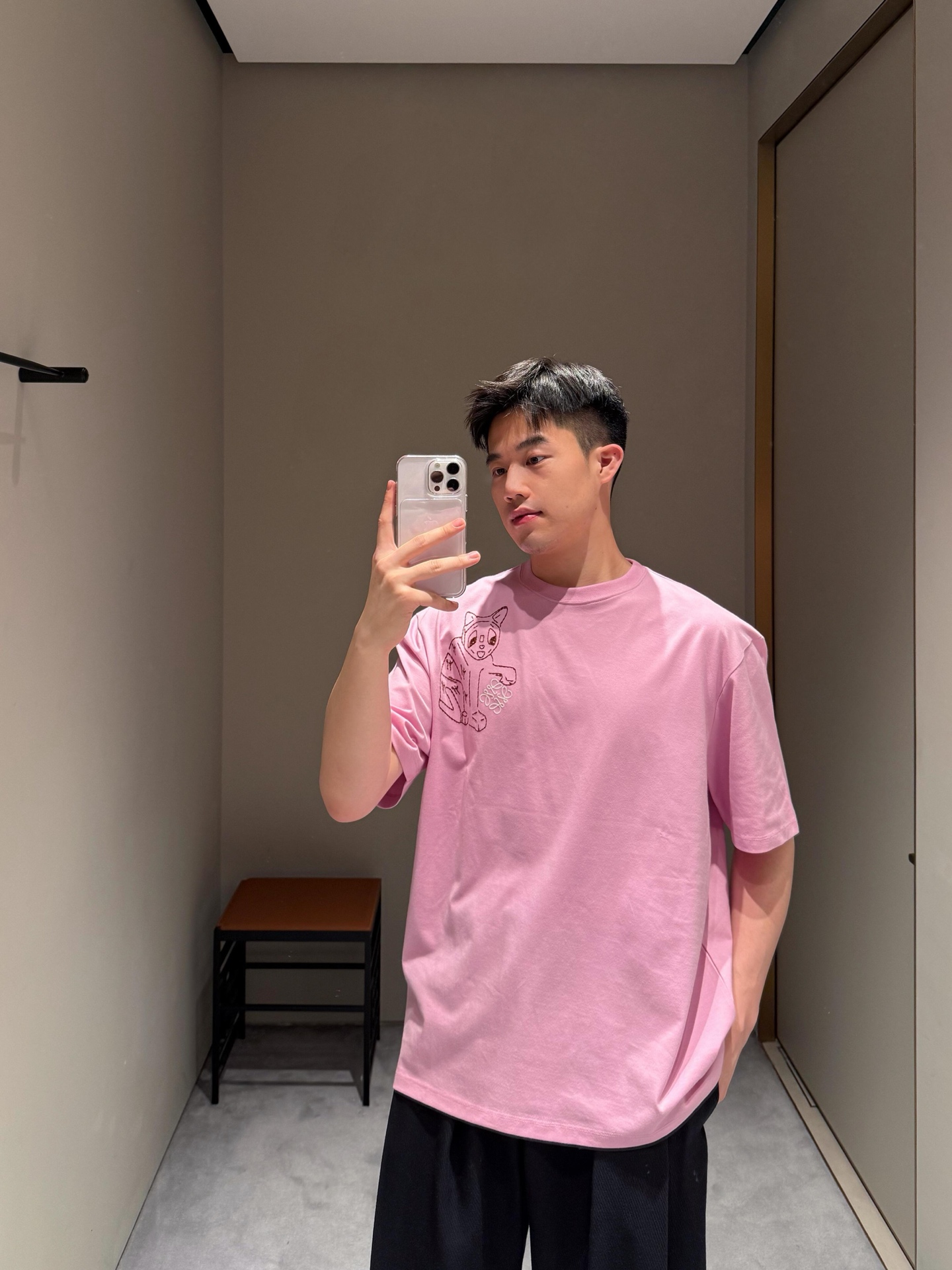 Loewe 로에베 럭키 캣 자수 루즈핏 반팔 티셔츠 의류