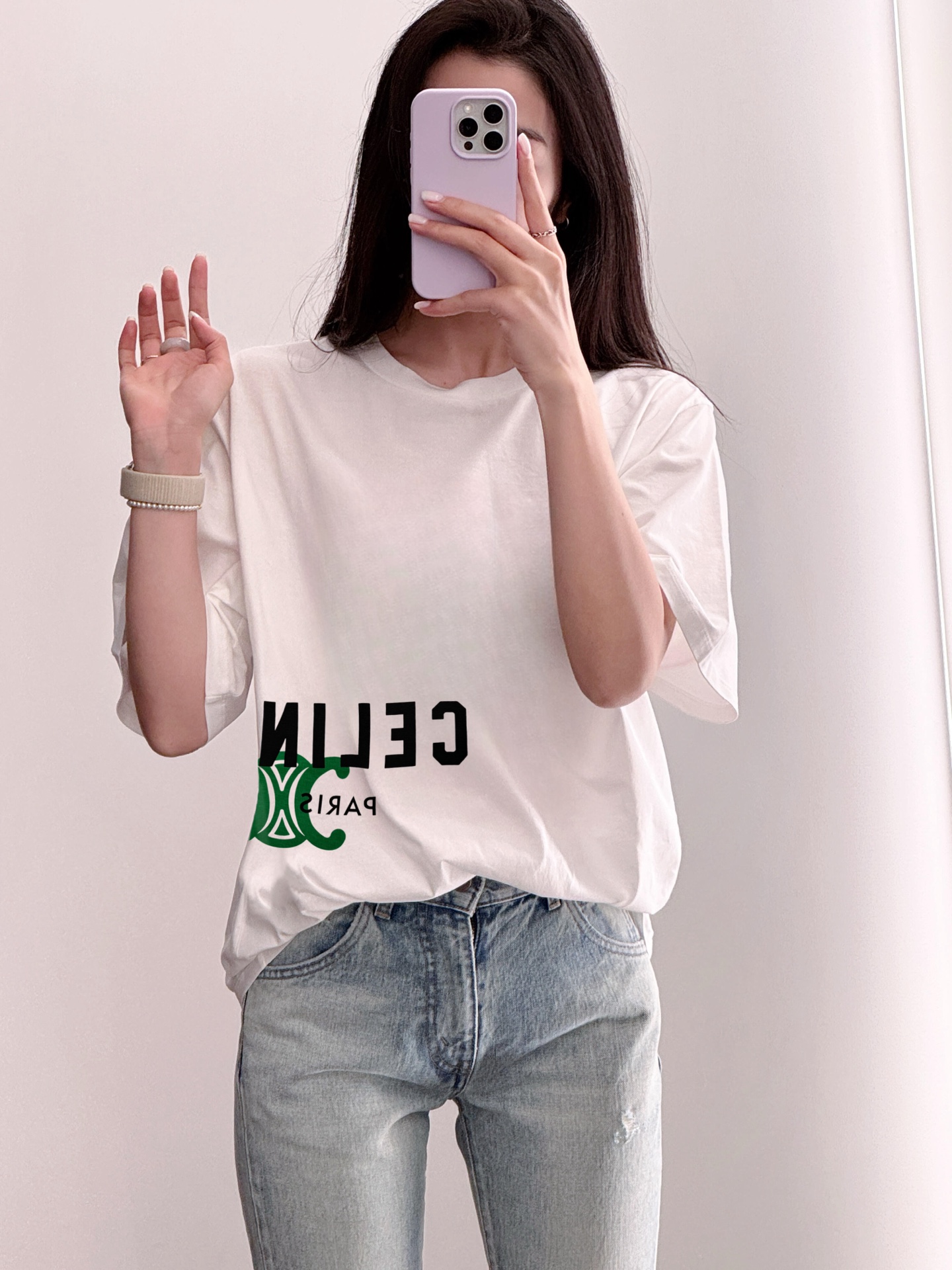 Celine 셀린느 컬러 트리옹프 프린트 반팔 티셔츠 의류