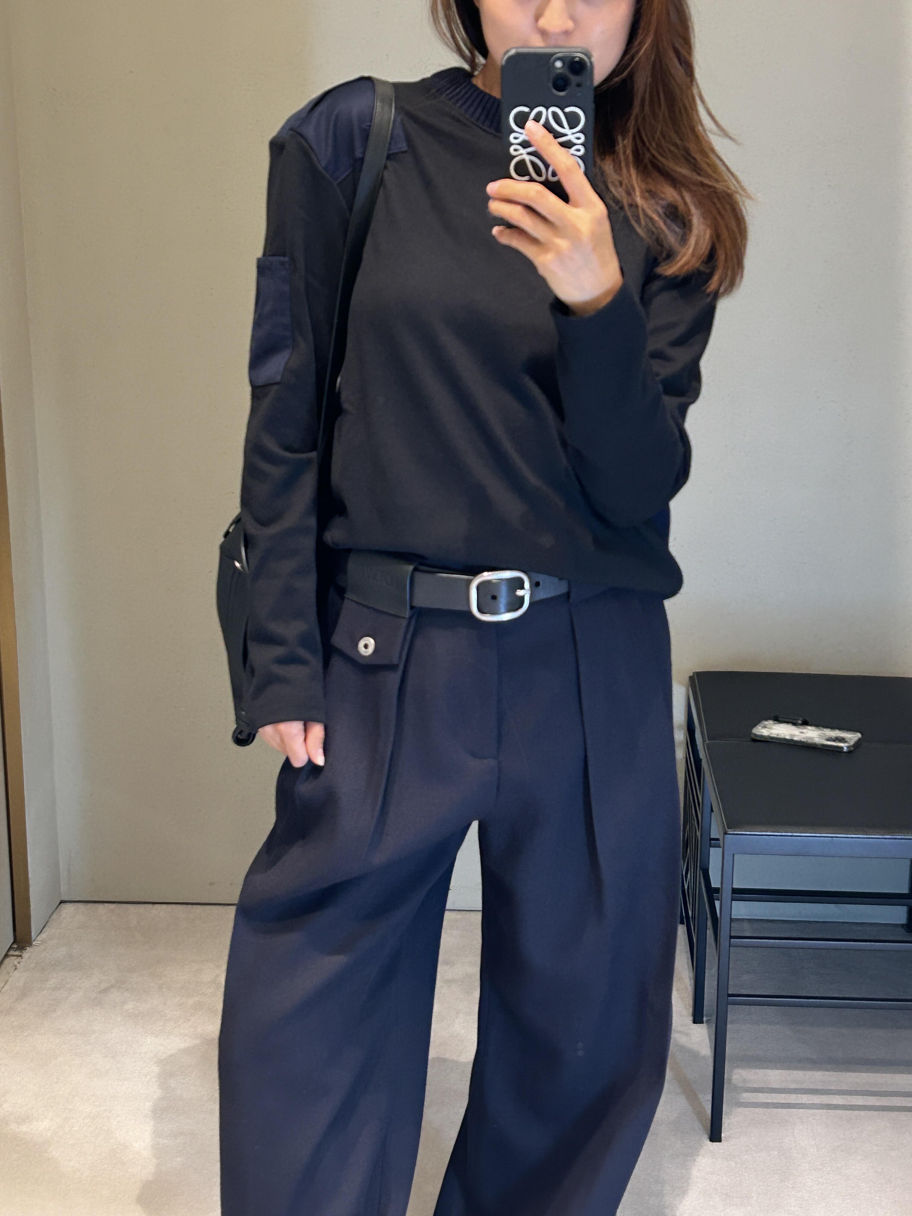 Loewe 로에베 레더 패치 스트레이트 울 슬랙스 팬츠 바지 의류