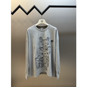 Loewe 로에베 스톤 캣 자수 롱슬리브 긴팔 티셔츠 의류