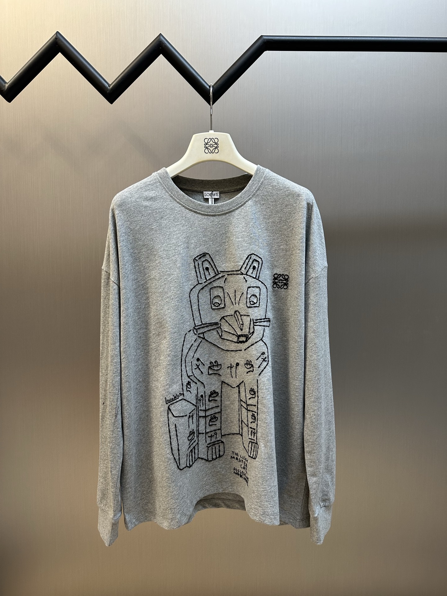 Loewe 로에베 스톤 캣 자수 롱슬리브 긴팔 티셔츠 의류