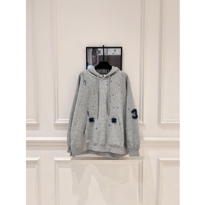 Chanel 샤넬 빈티지 라인 그레이 디스트로이드 레이스 후드티 의류