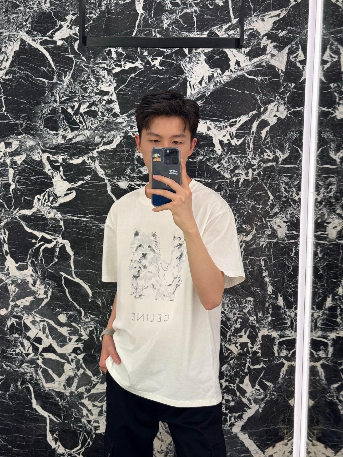 Celine 셀린느 스케치 퍼피 프린트 반팔 티셔츠 의류