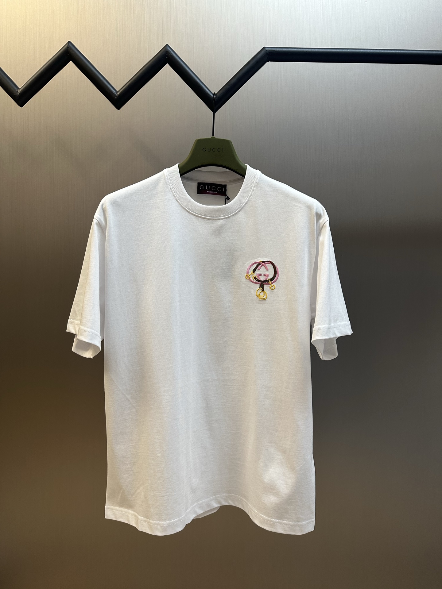 GUCCI 구찌 홀스빗 자수 니트 코튼 반팔 티셔츠 의류