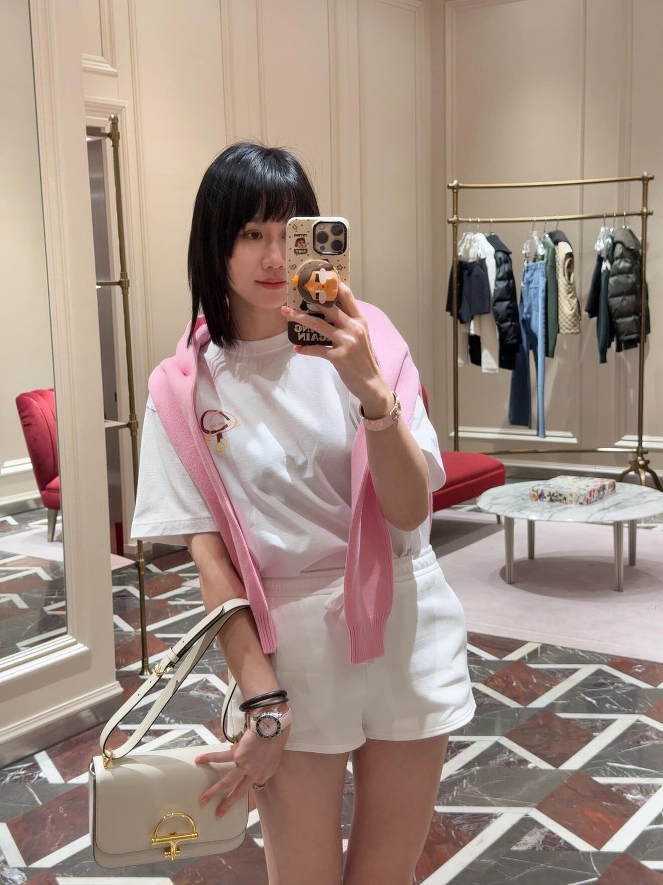 GUCCI 구찌 홀스빗 자수 니트 코튼 반팔 티셔츠 의류