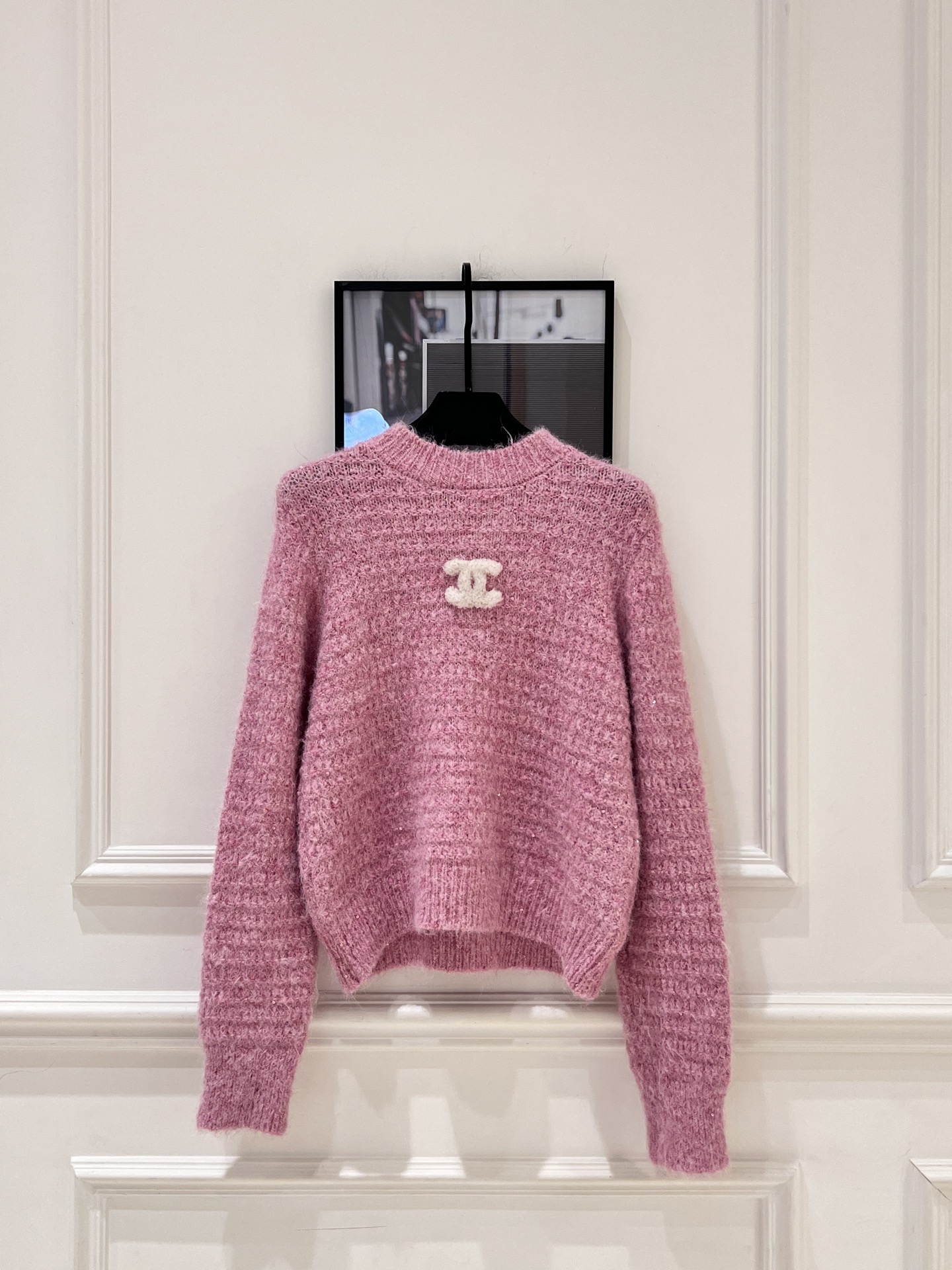 Chanel 샤넬 빈티지 라인 핑크 퍼 니트 스웨터 의류
