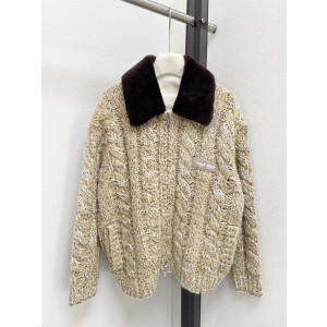 miumiu 미우미우 굵은 니트 케이블 패턴 자켓 재킷 의류