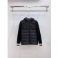 Moncler 몽클레어 몽클레르 남녀 공용 니트 후드 배색 다운 패딩 점퍼 재킷 의류