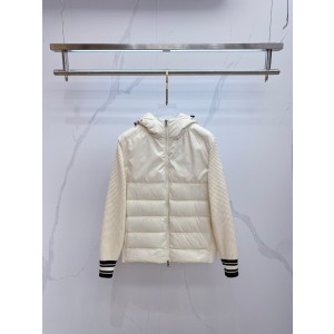 Moncler 몽클레어 몽클레르 남녀 공용 니트 후드 배색 다운 패딩 점퍼 재킷 의류