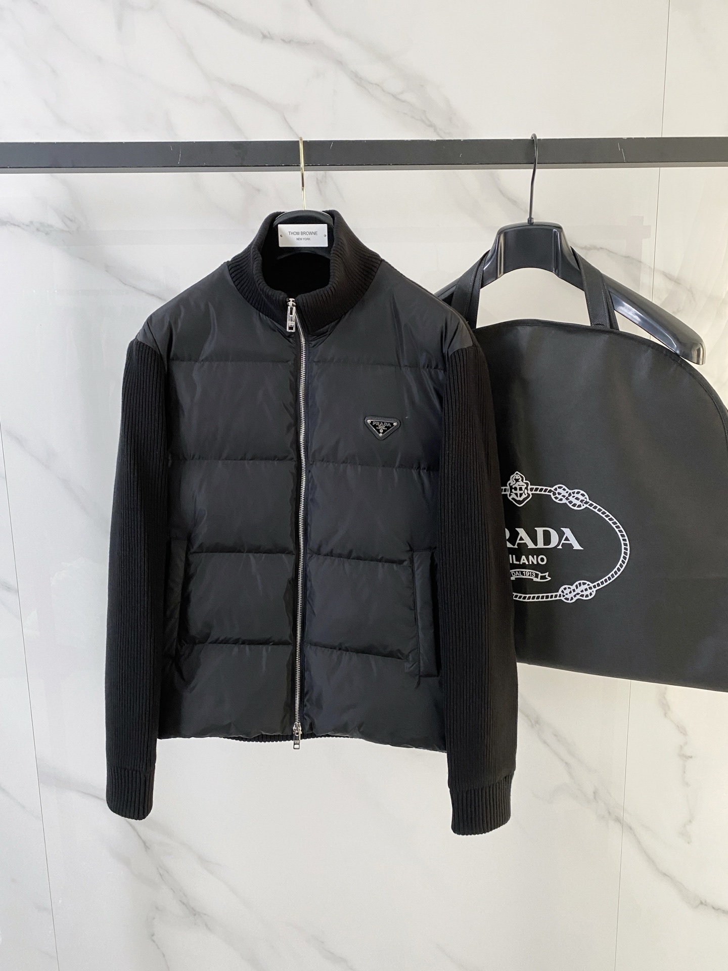 Prada 프라다 남성 다운 니트 다운 패딩 점퍼 자켓 재킷 의류